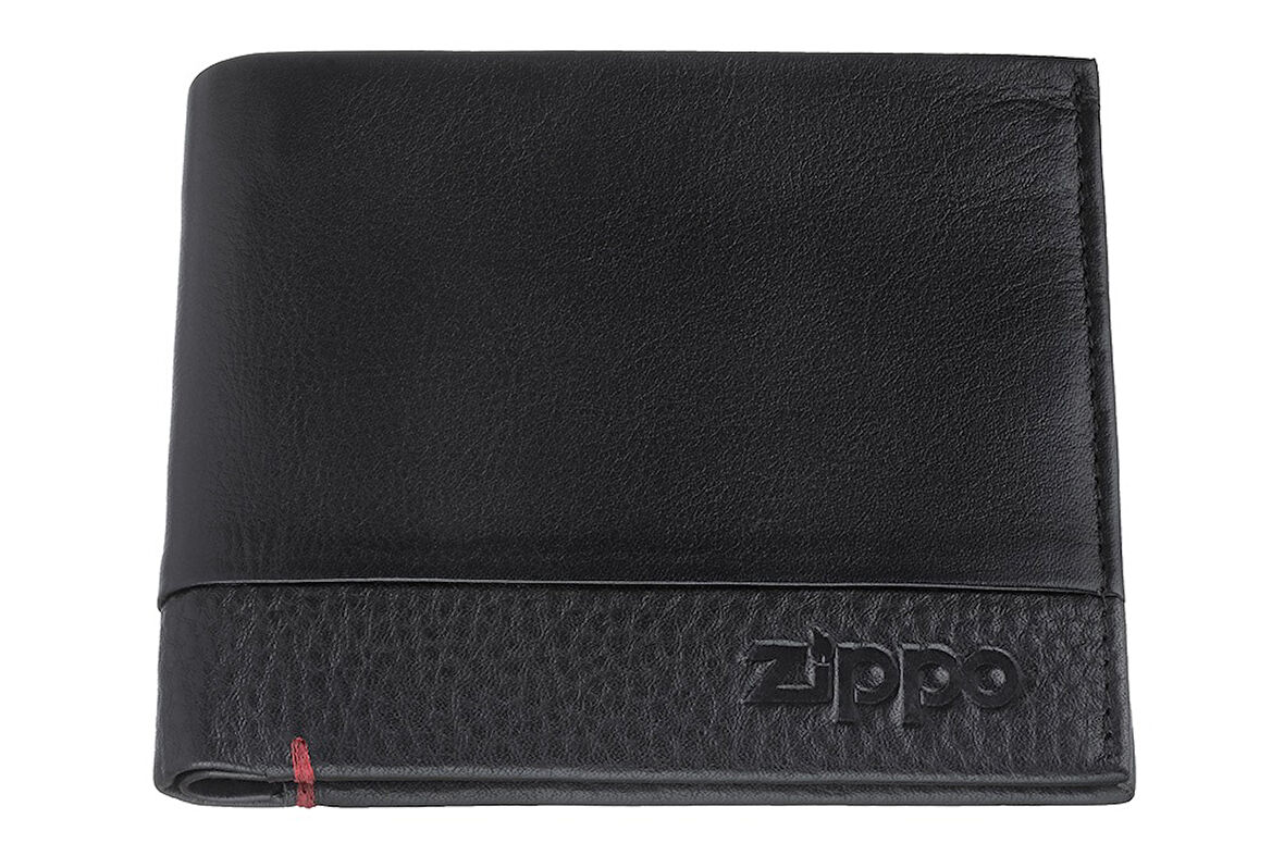 Zippo RFID Bloklamalı Nappa Deri Kredi Kartlıklı Cüzdan - Siyah