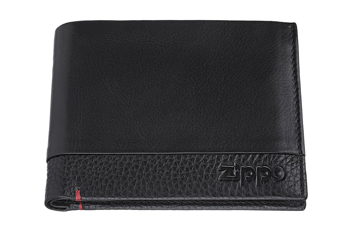 Zippo RFID Bloklamalı Nappa Deri Tri-Fold Cüzdan - Siyah