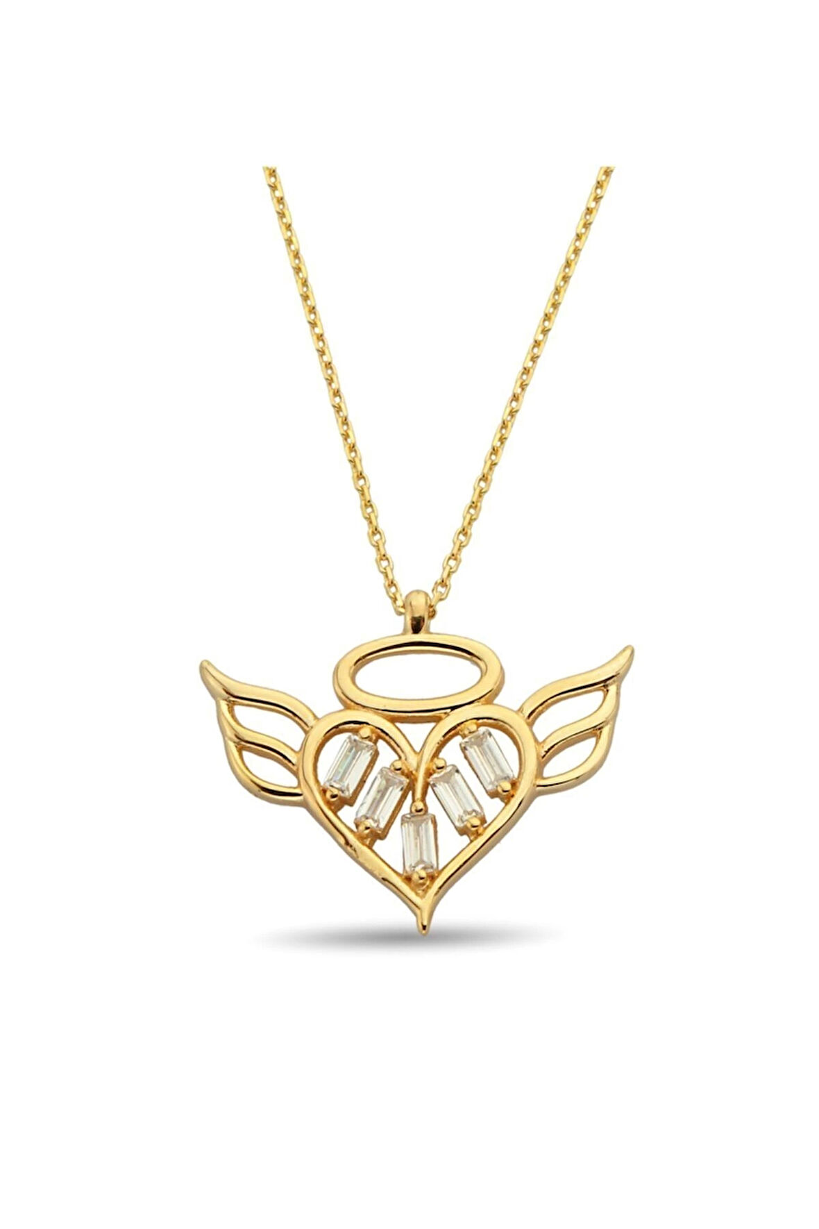 Kanatlı Kalp Altın Kolye Zk0145