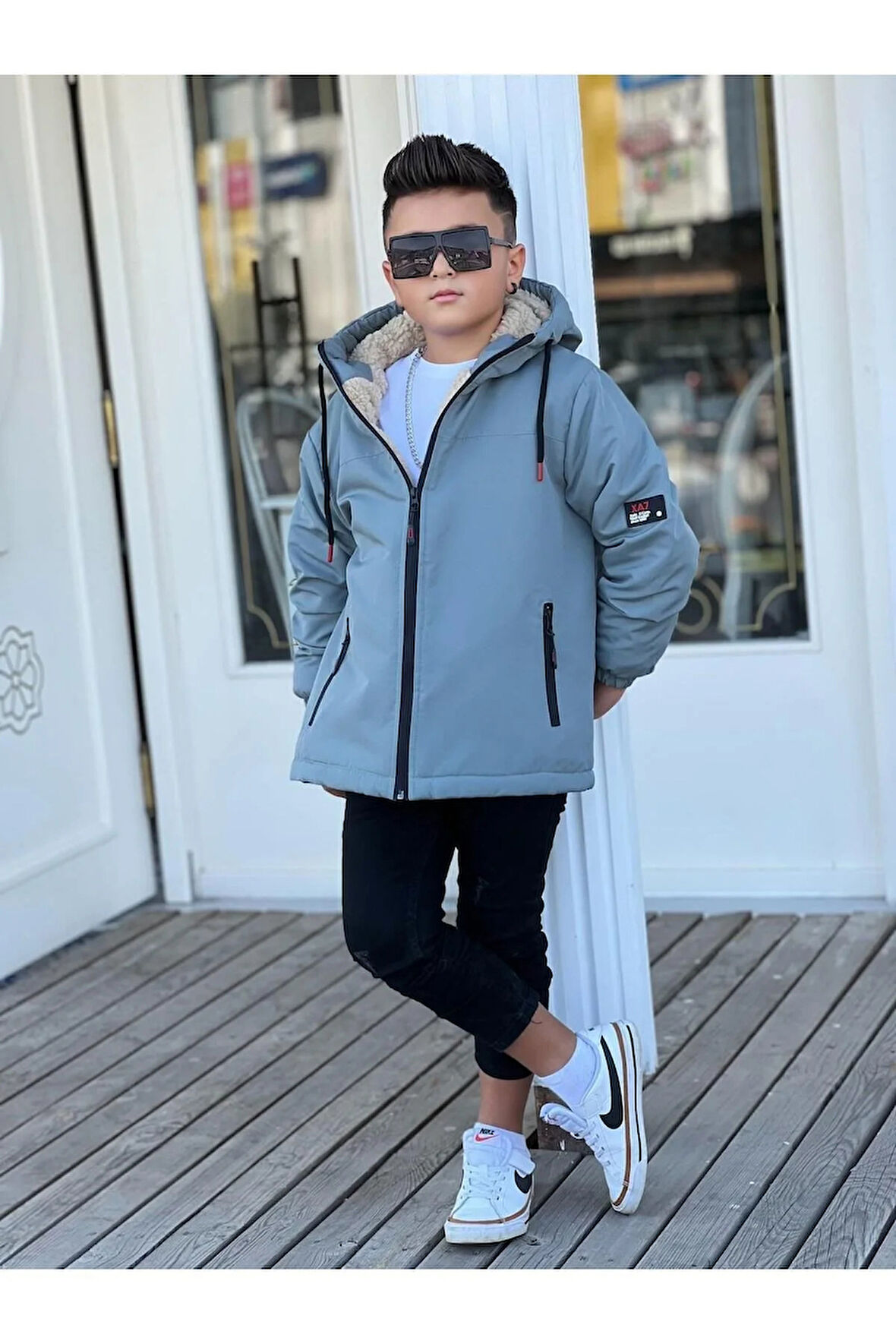Erkek Çocuk Kapüşonlu İçi Kürklü Mont KM3050