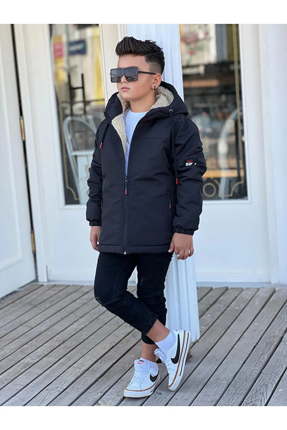 Erkek Çocuk Kapüşonlu İçi Kürklü Mont KM3050