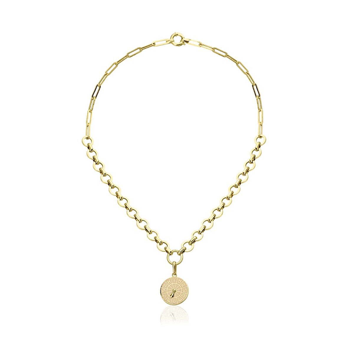 Pembe Burç Kolye Ucu Zincir Kolye ZKU024