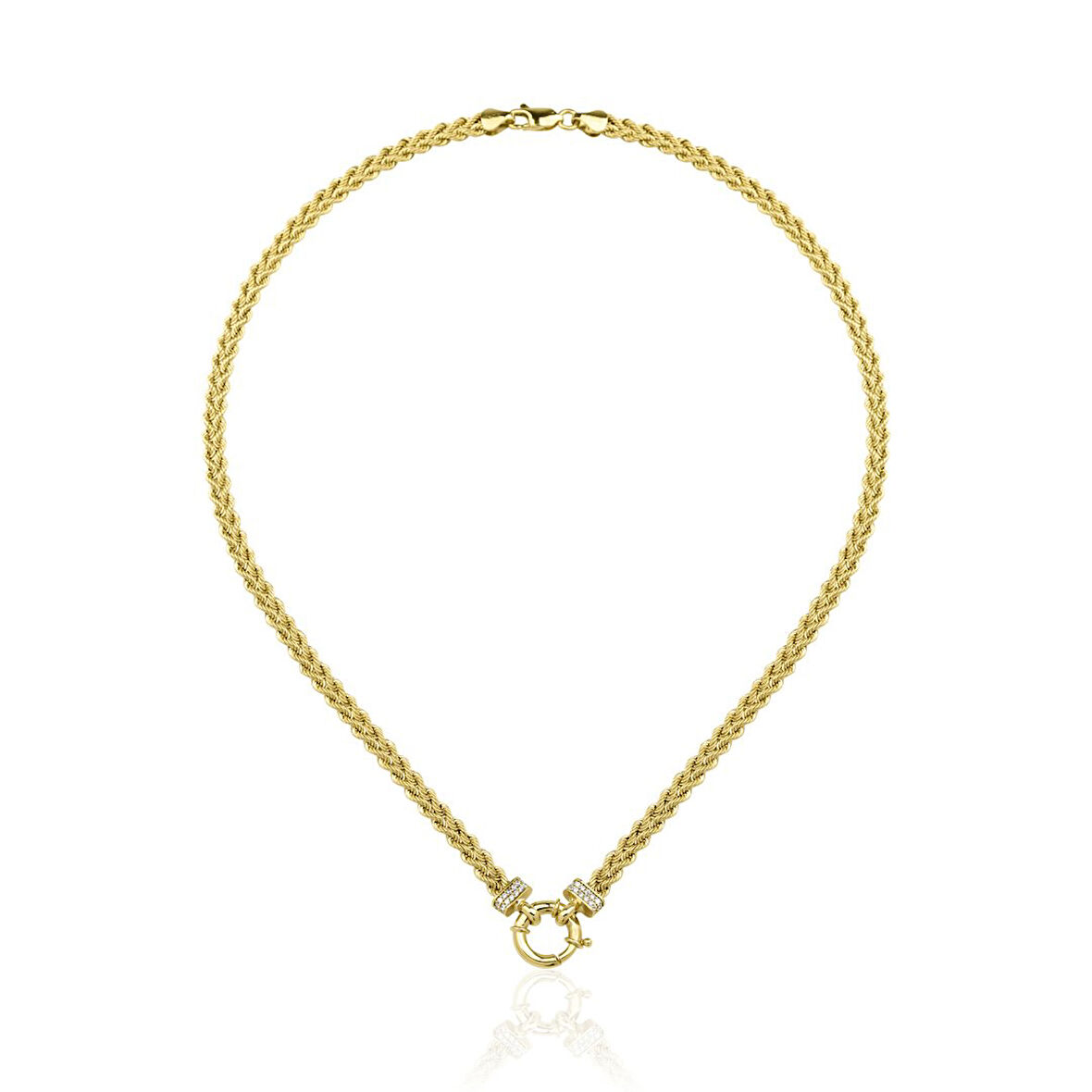 Çift Halat Taşlı Zincir Kolye ZKU035