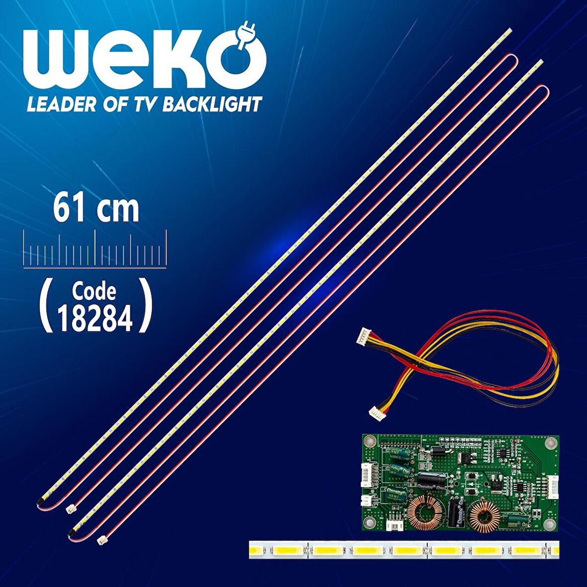 55 UNİVERSAL E-LED 69 LEDLİ (7020) 610MM 360-450MA 72-75V ÇİFT LED+SÜRÜCÜ+KABLO TAKIM (WK-0367)