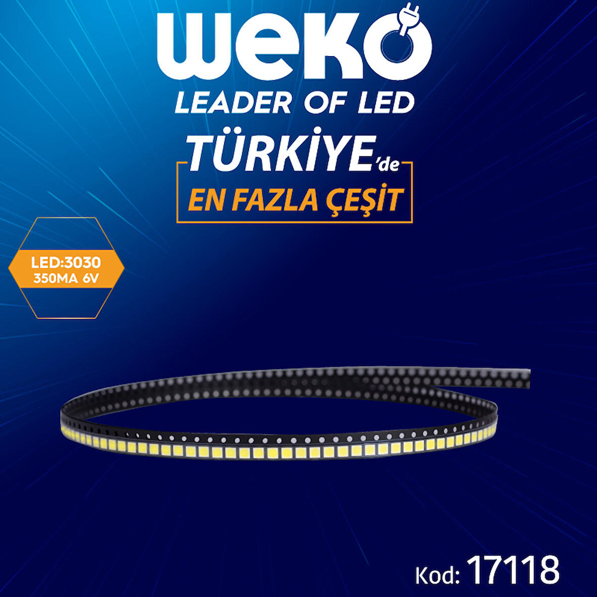 LEDBAR LEDLERİ 3030 350 MA 6V (BÜYÜK EKSİ KÜÇÜK ARTI)