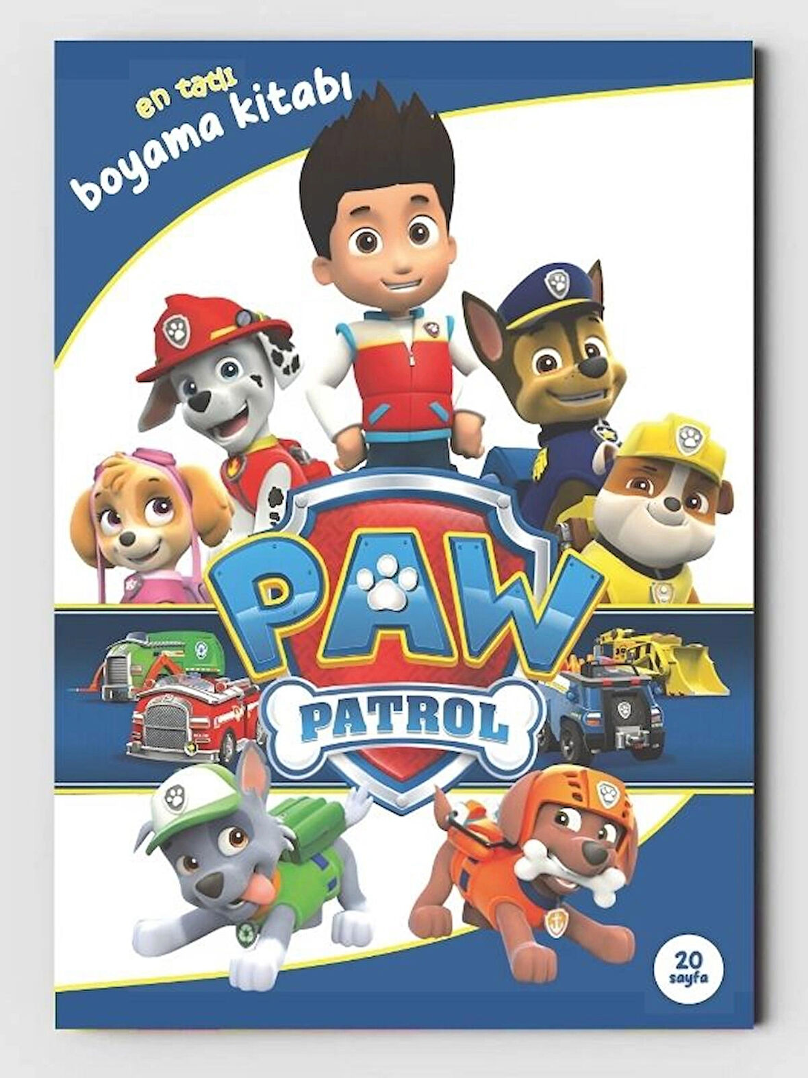 Paw Patrol Boyama Kitabı (20 Tam Sayfa) (+1 Sayfa Sticker) (Maske Hediyeli)