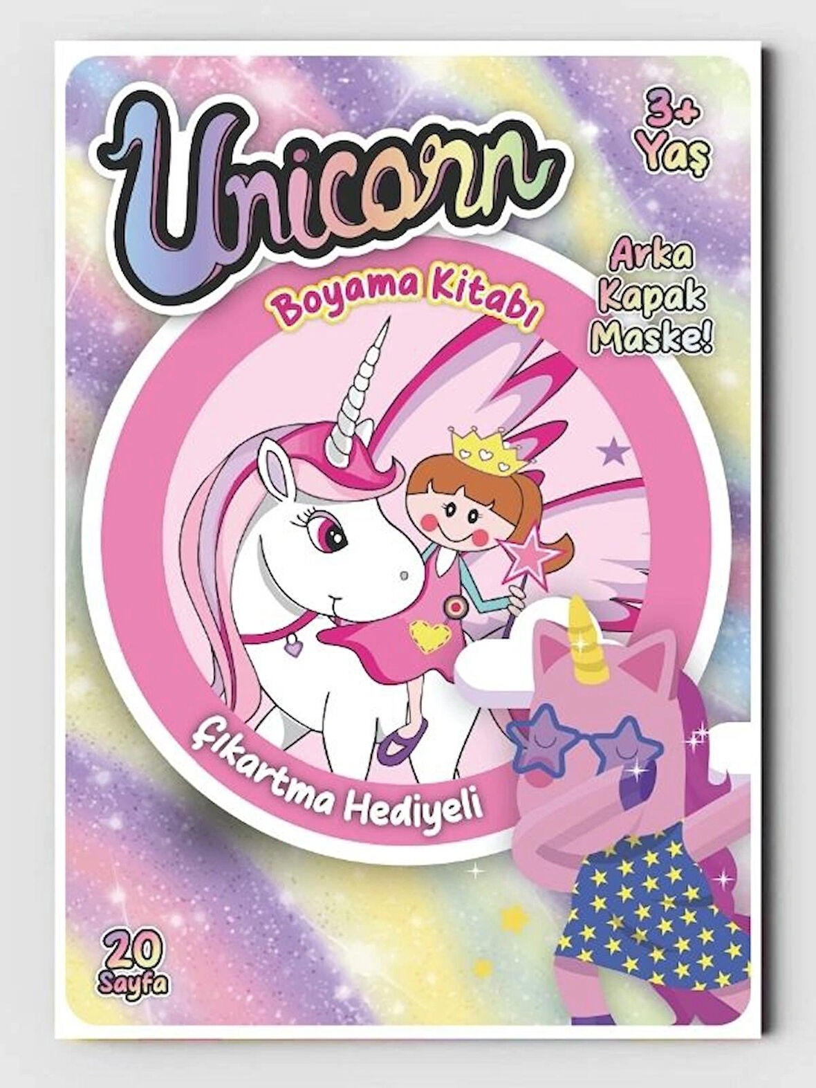  Unicorn Boyama Kitabı (20 Tam Sayfa), (Sticker)