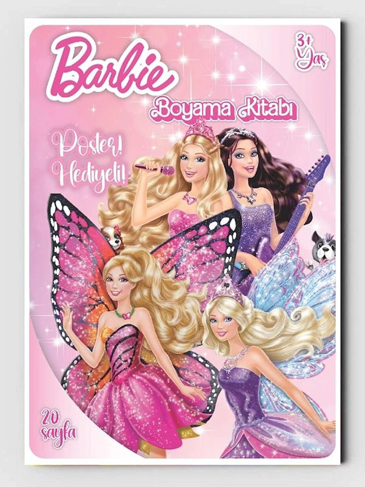 Barbie Boyama Kitabı (20 Tam Sayfa), (Poster Hediyeli)