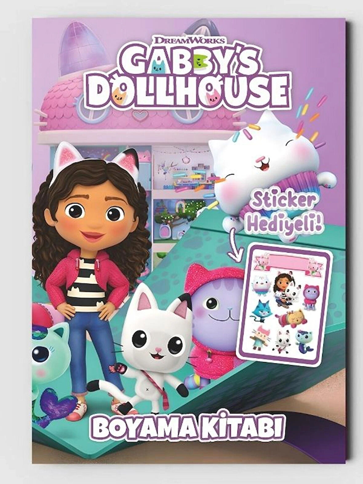 Gabby'nin Hayal Evi Boyama Kitabı (Sticker Hediyeli) (20 TAM SAYFA RESİMLİ BOYAMA KİTABI)