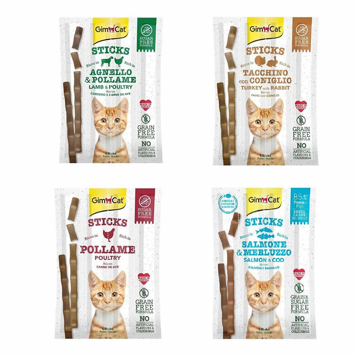 Gimcat Tahılsız Sticks Karışık Avantaj Paketi 4 x 20 gr