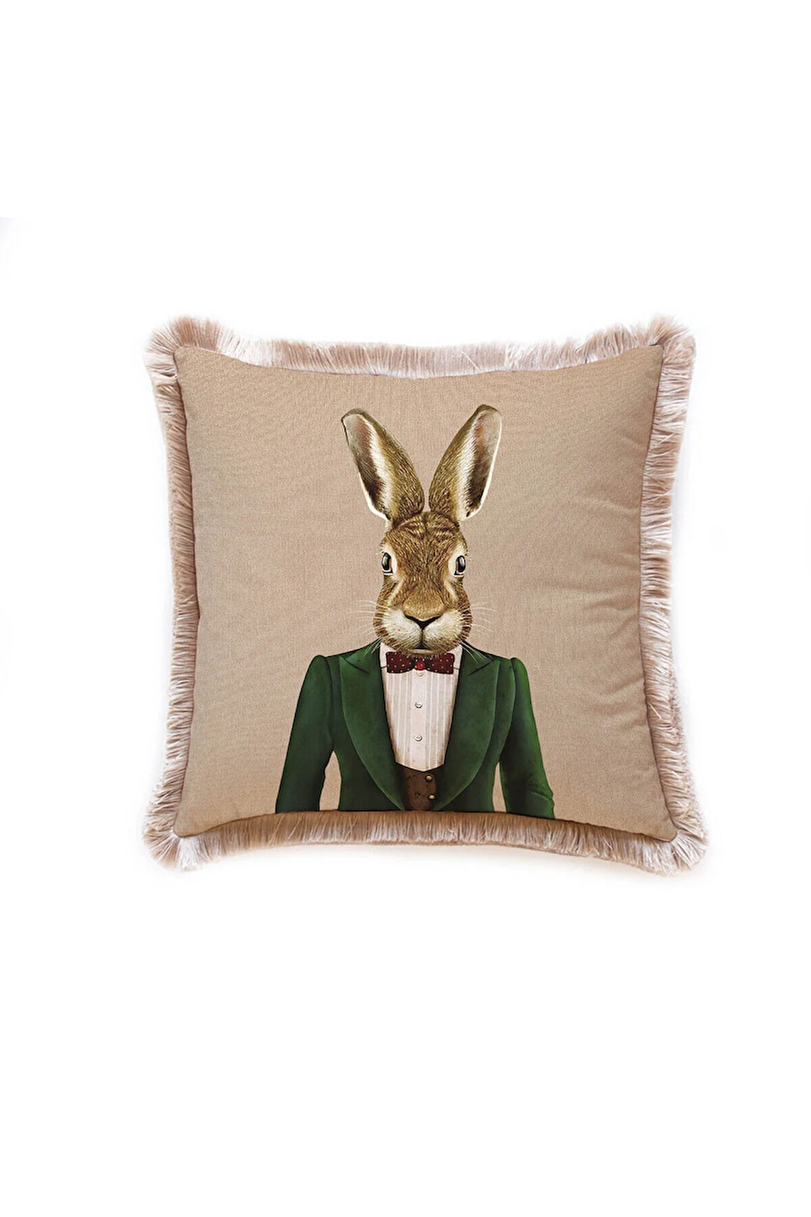 Mr. Rabbit Kadife Yastık/Kırlent (Dolgu Boncuk Elyaf Uluslararası Yıkama Ve Solmama Sertifikası)