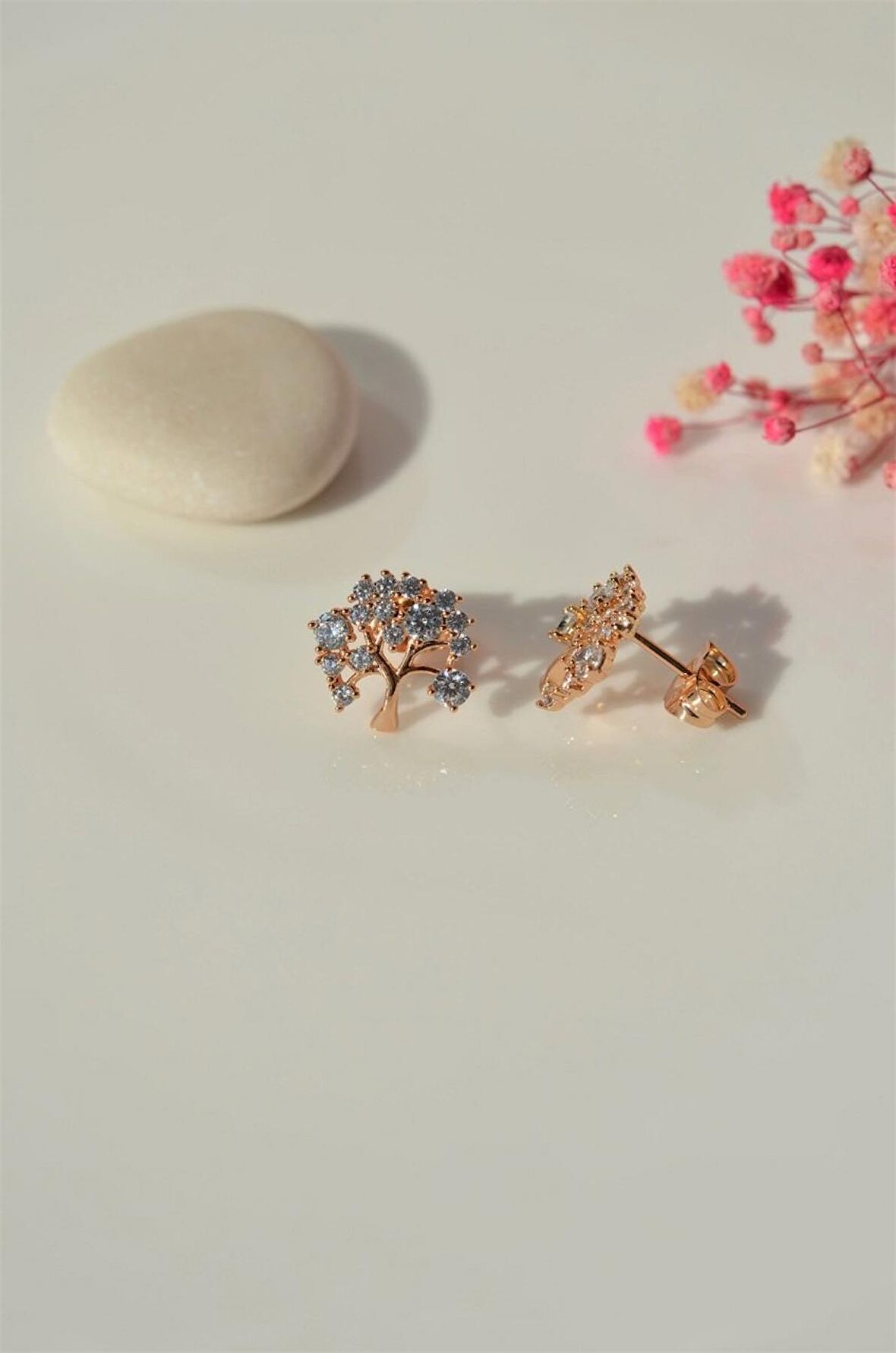 Zirkon Hayat Ağacı Küpe