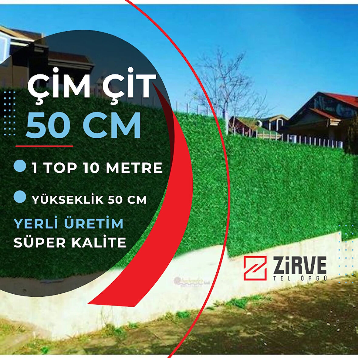 Çim Çit Takımı (5 Direk + Aparatlar)