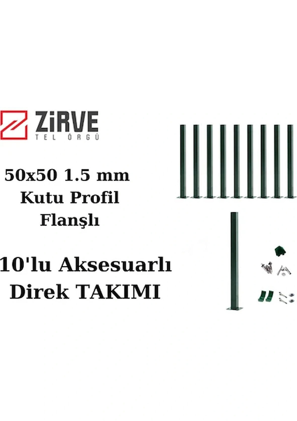 200 cm Panel Çit Direği Aksesuarlı (10 Adet)