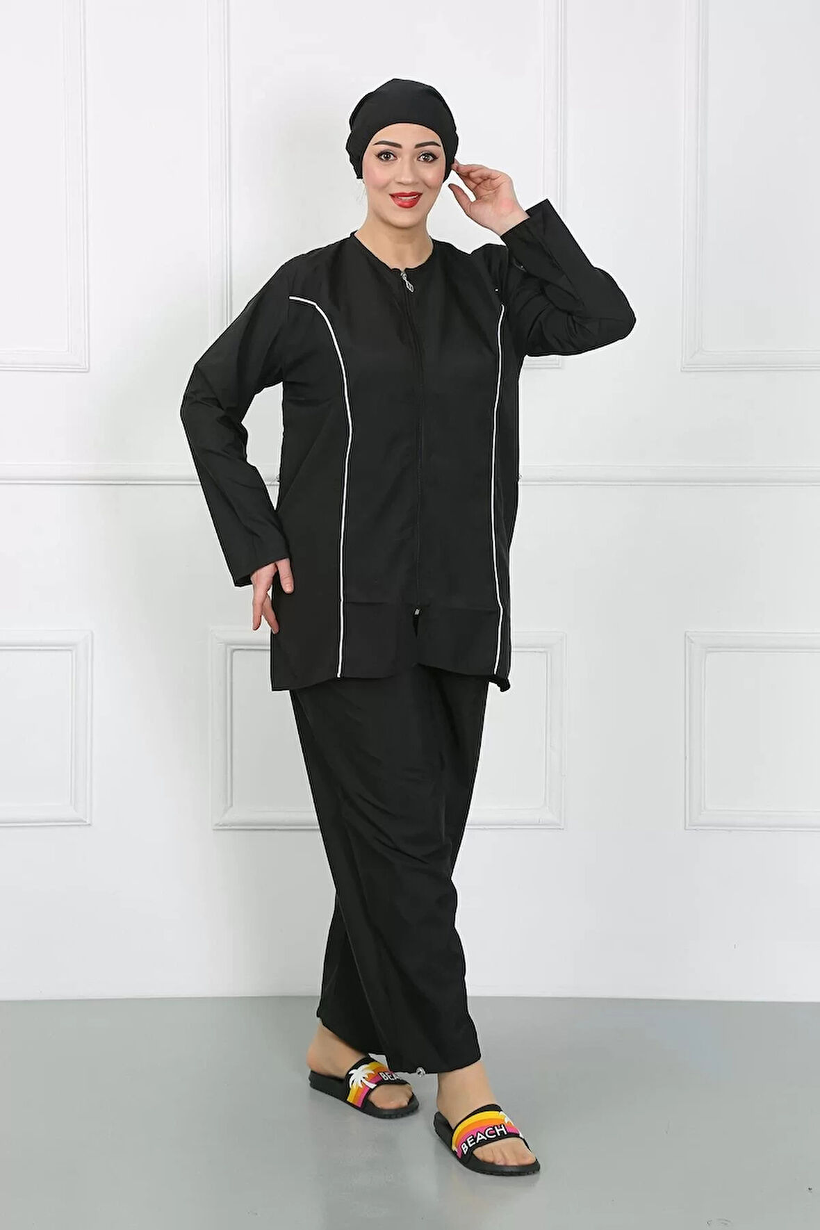 Büyük Beden Tesettür Büyük Mayo Siyah