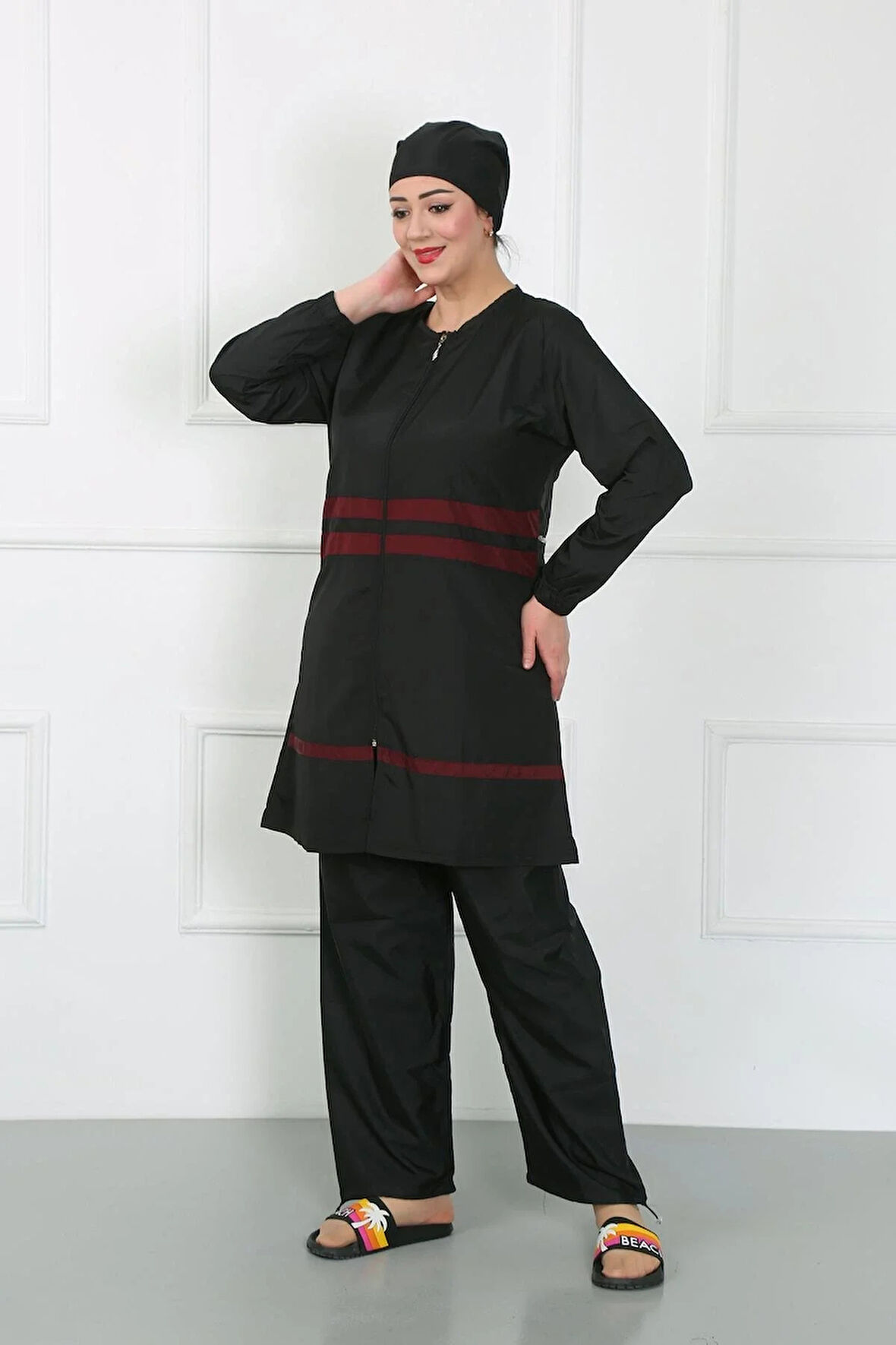 Büyük Beden Tesettür Mayo Siyah