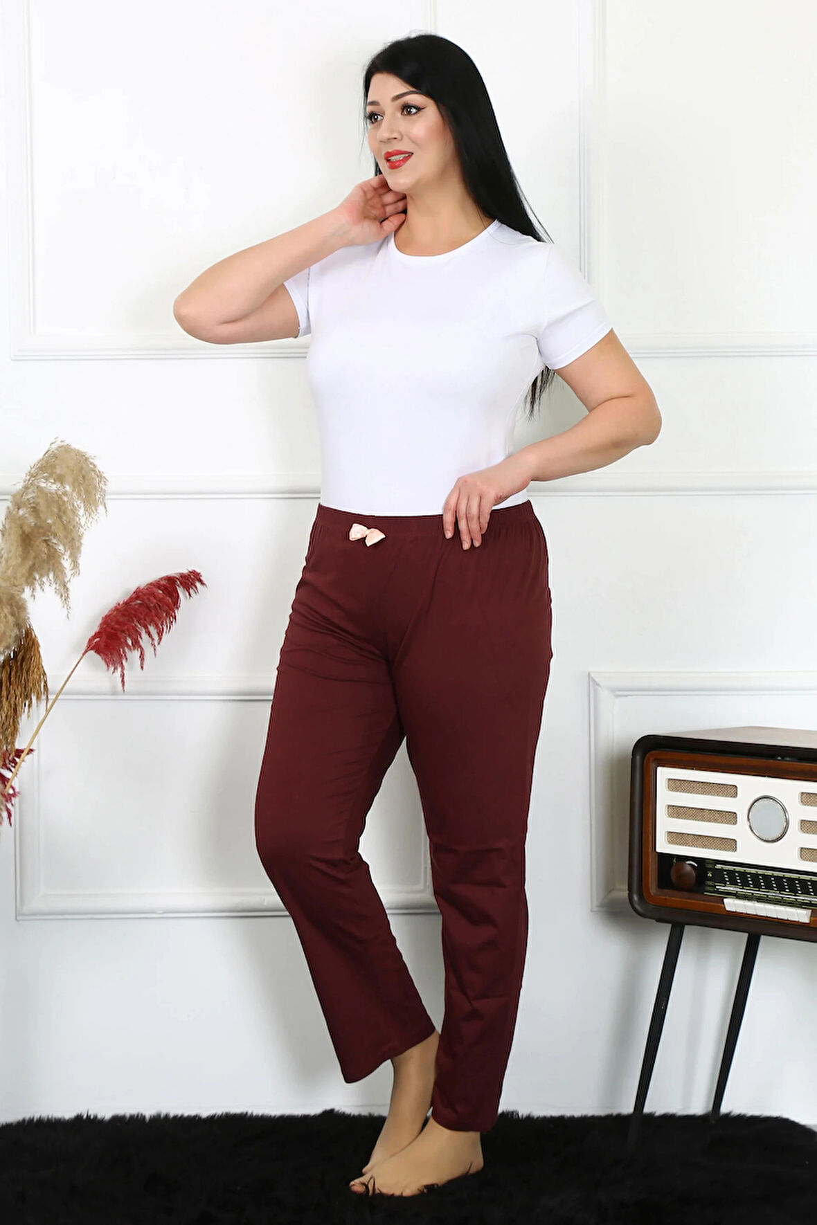 Kadın Pamuklu Büyük Beden Alt Pijama