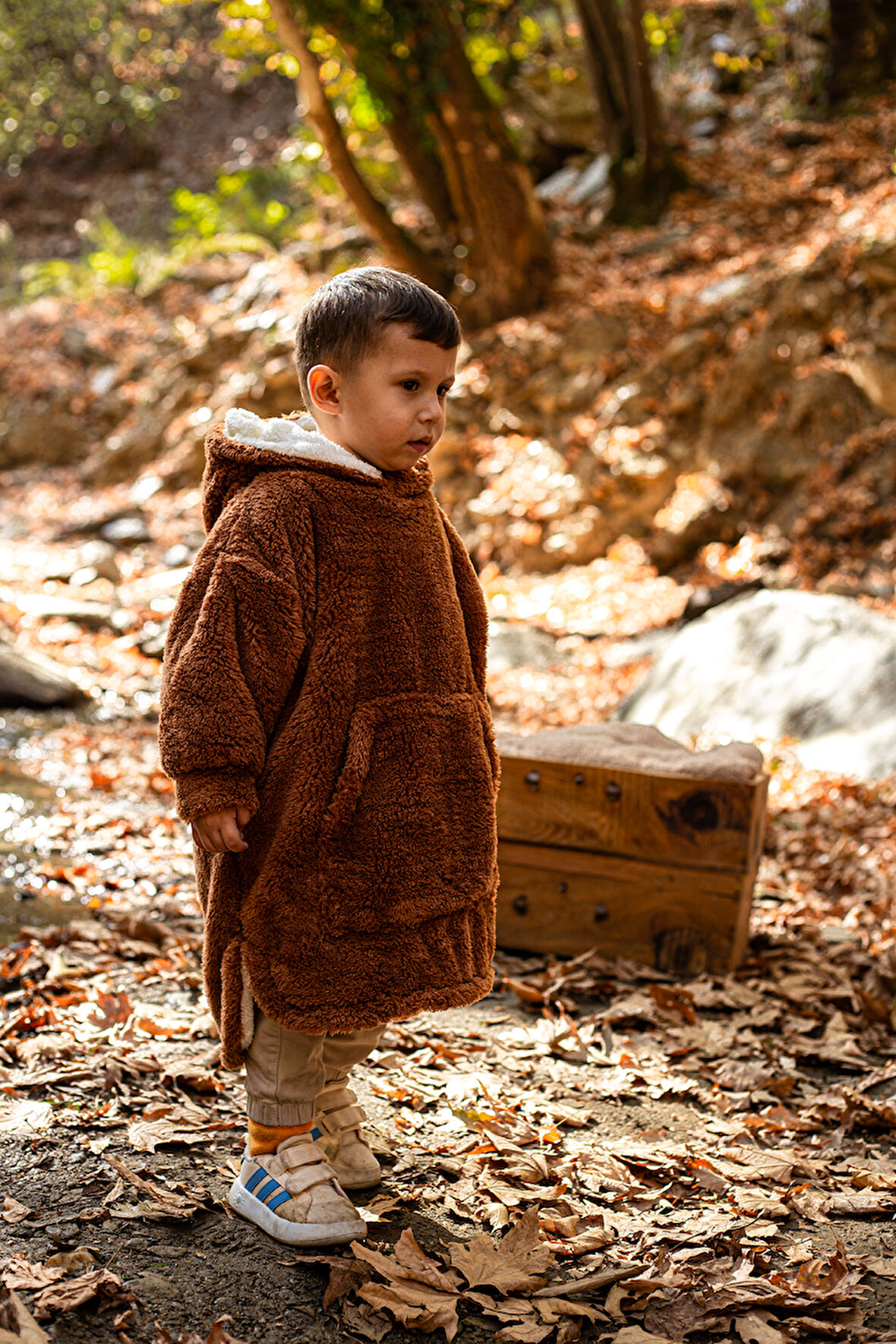 Heritage Çift Katlı Wellsoft Çocuk Giyilebilir Battaniye - Peluş Panço Oversize - ZTPUFBAT