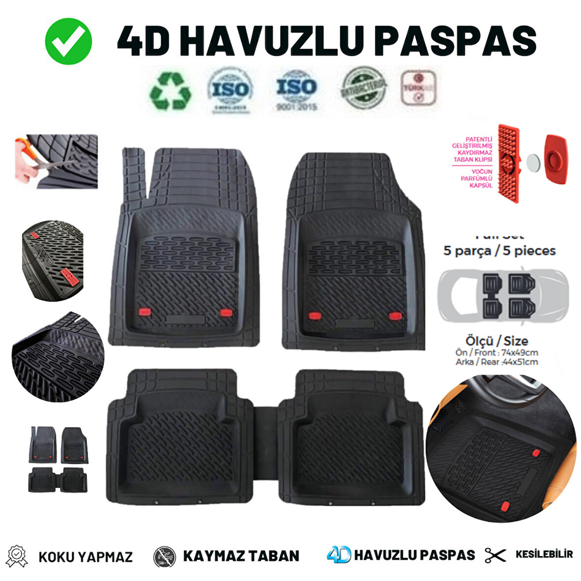 Seat Toledo Sedan 2016  HAVUZLU ÜNIVERSAL MAXİ PASPAS SİYAH