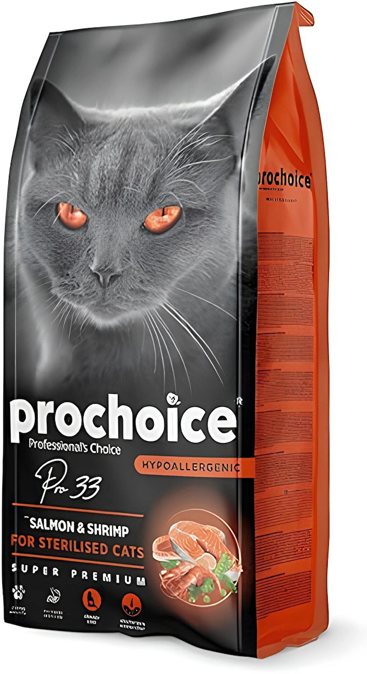 Prochoice Pro 33 Sterilised Somonlu ve Karidesli Kısırlaştırılmış Yetişkin Kedi Maması 15 Kg
