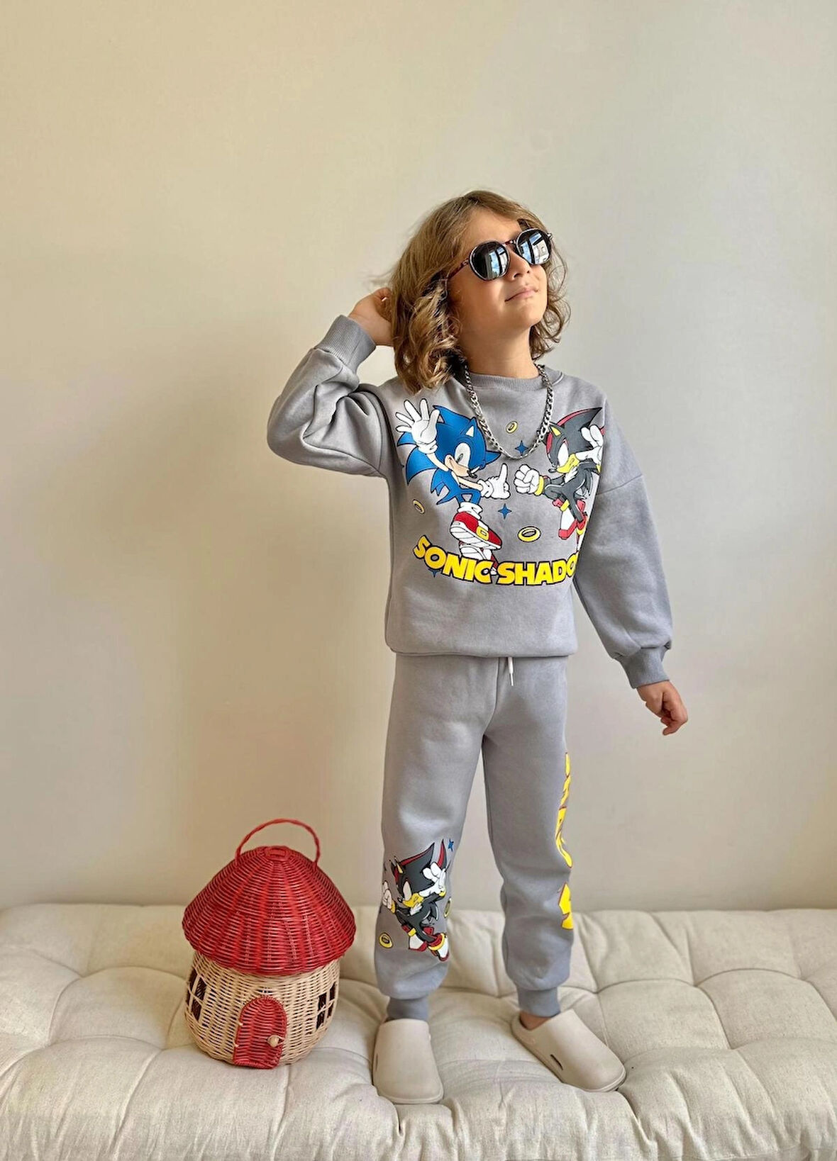 Erkek  Çocuk 3iplik %100 Pamuk Kalın Penye Renkli Kışlık Eşofman Takımı