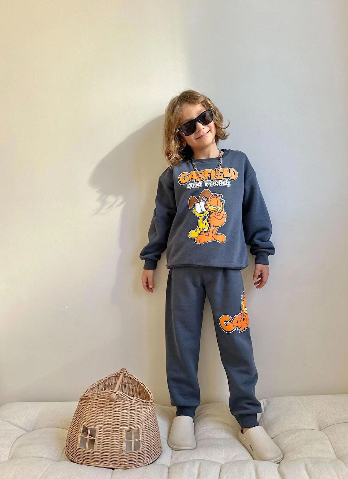 Erkek  Çocuk 3iplik %100 Pamuk Kalın Penye Renkli Kışlık Eşofman Takımı