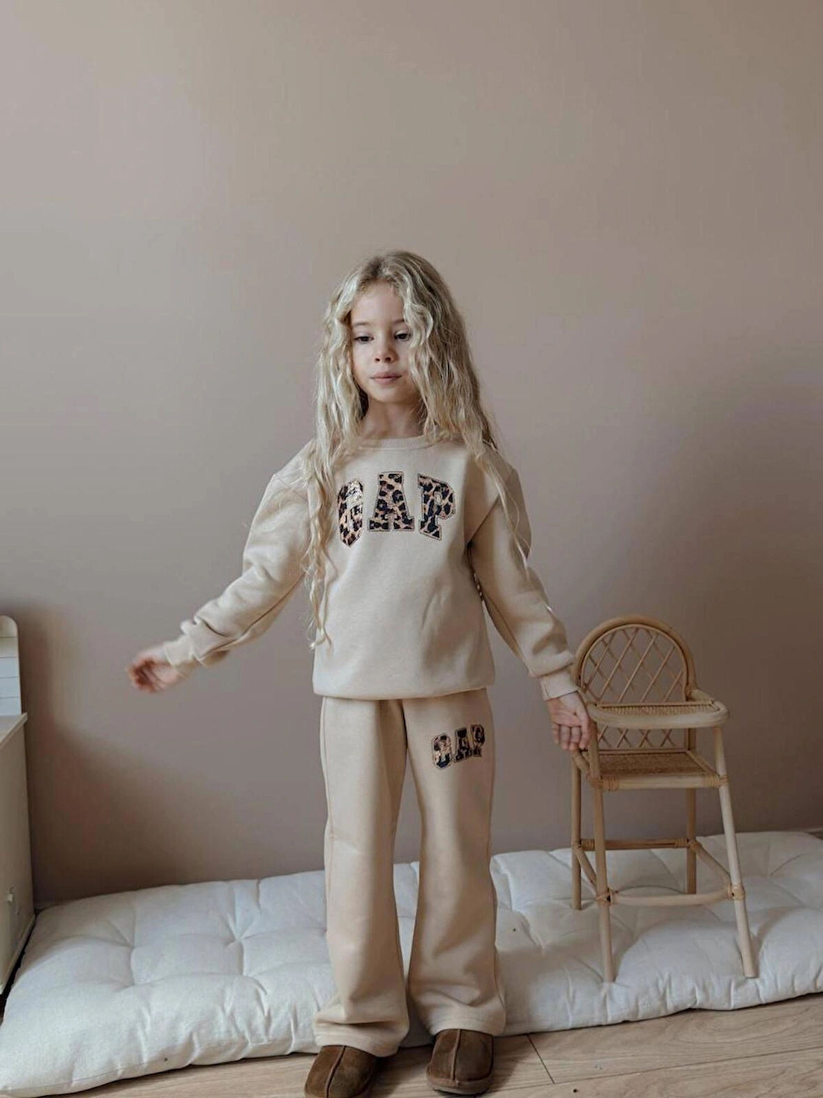 Kız Çocuk 3iplik %100 Pamuk Kalın Penye Renkli Kışlık Eşofman Takımı