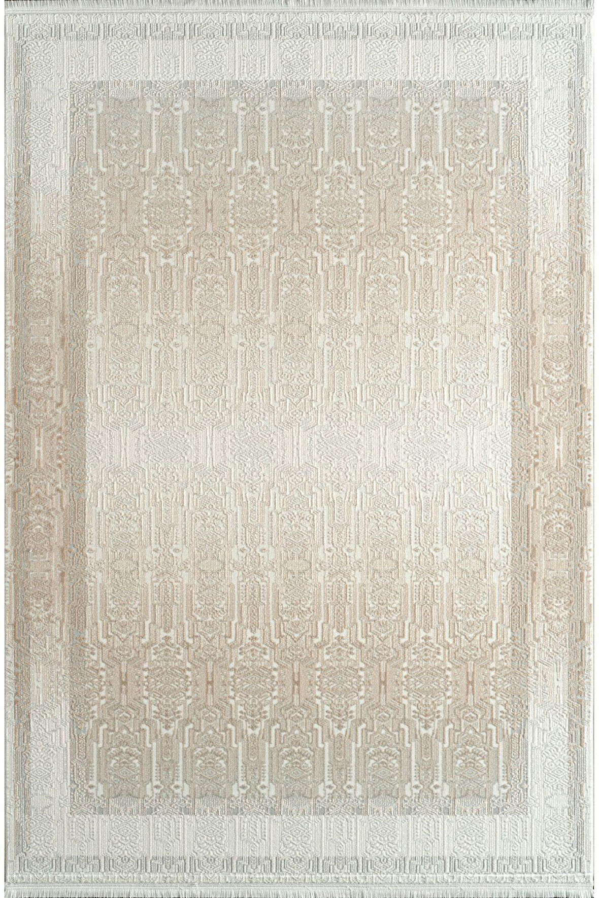 Royal Halı Momento ZV05B Krem Vizon Akrilik Yumuşak Dokulu Otantik Çizgili Halı