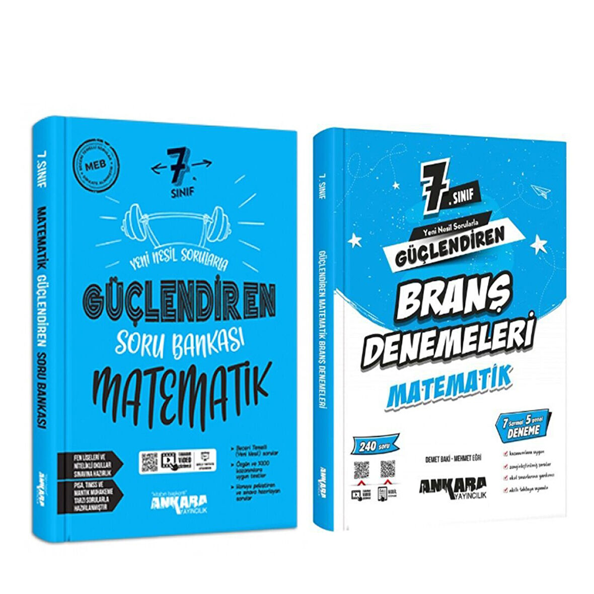 Ankara Yayıncılık 7. Sınıf Matematik Güçlendiren Soru Bankası ve Deneme Seti 2 Kitap