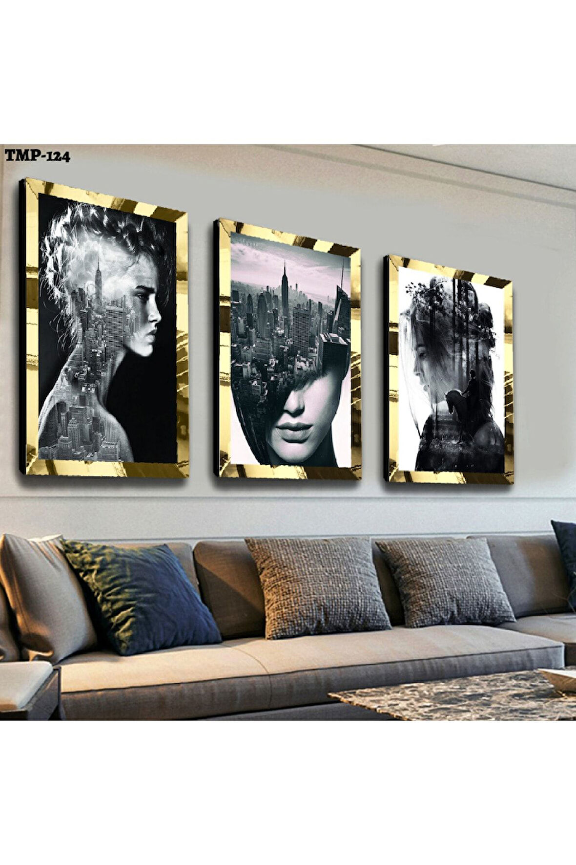 Düşünce Gold Pleksili Mdf Tablo