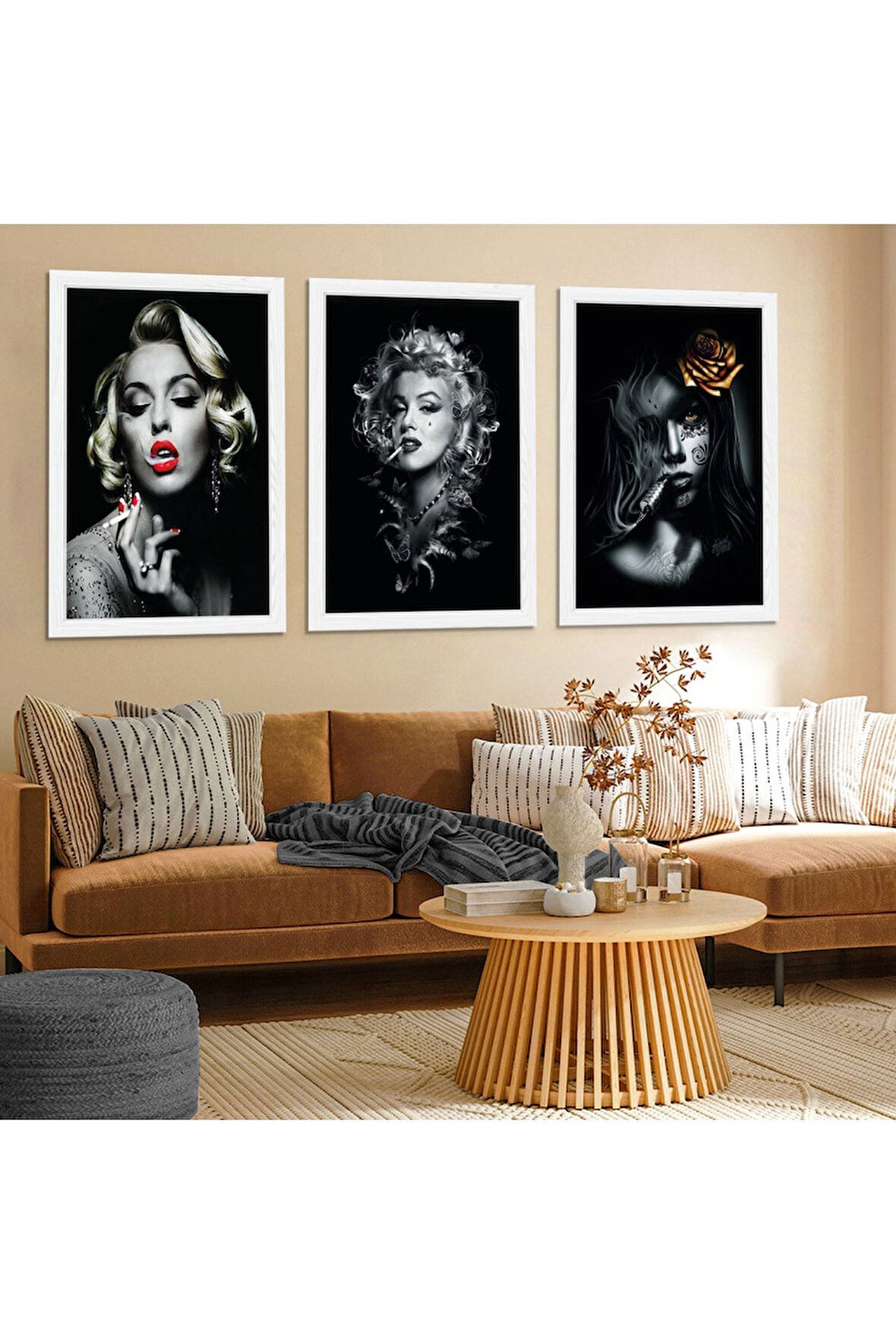 Beyaz Ahşap Çerçeveli Marilyn Monroe