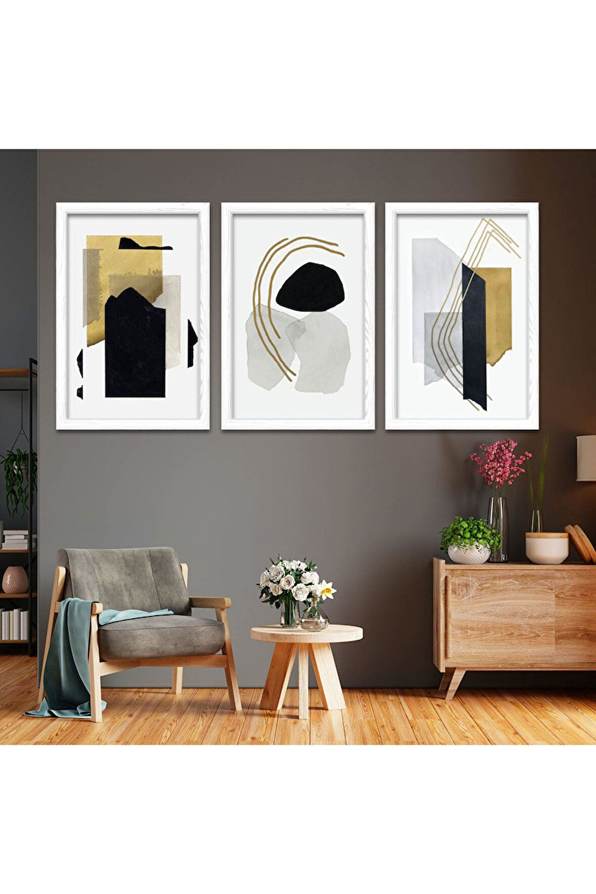 Siyah Ahşap Çerçeveli Modern Tablo