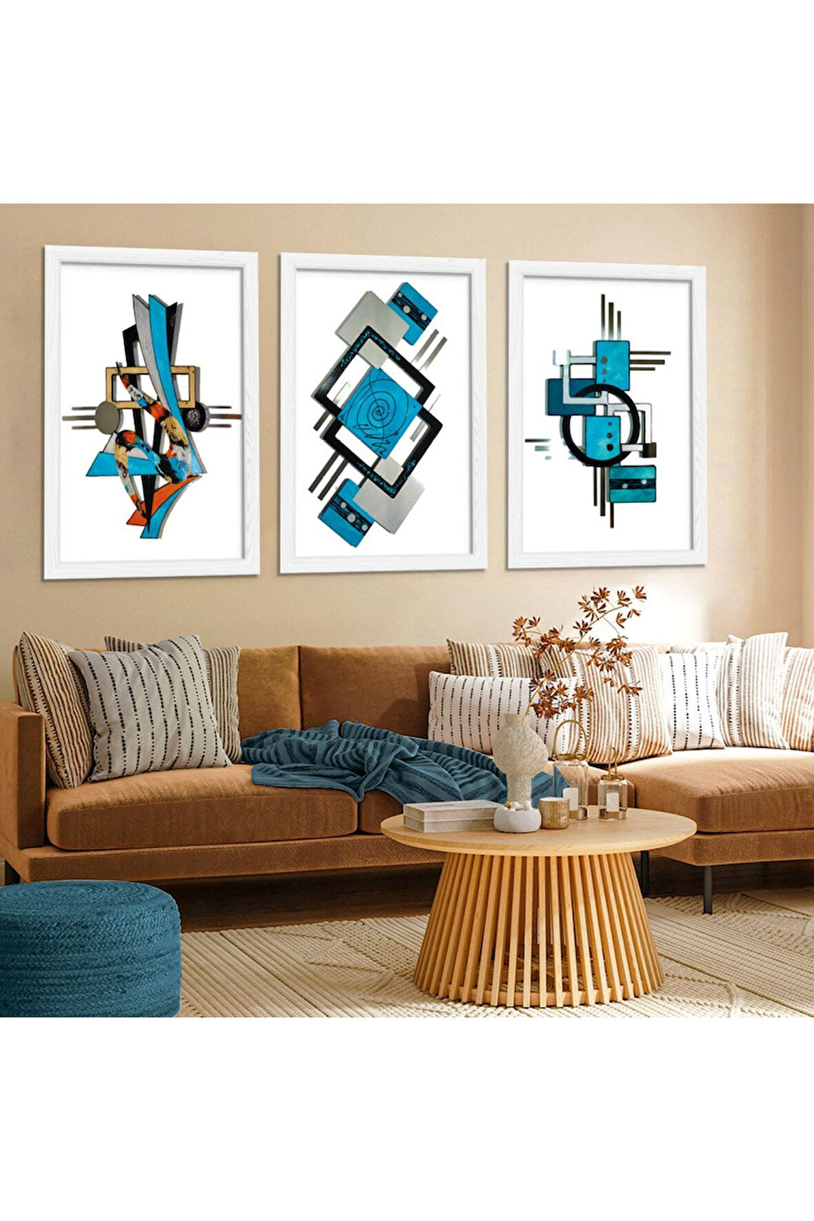 Beyaz Ahşap Çerçeveli Modern Çizim Tablo