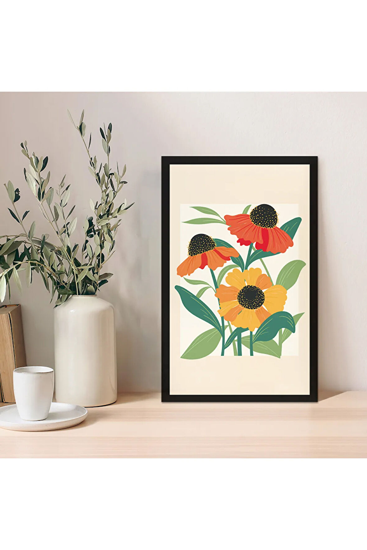 1 Adet Altın Desen Zeminli Altın Spiral Mdf Çerçeve Görünümlü Mdf Tablo