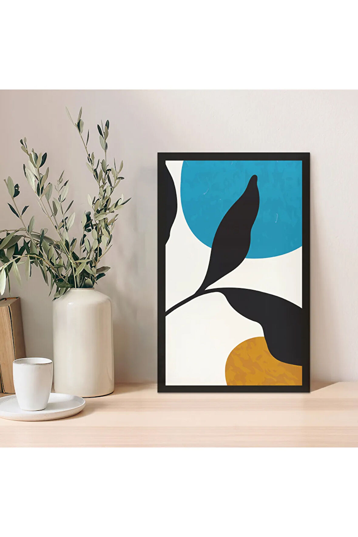 1 Adet Siyah Mdf Zeminli Gümüş Minimal Mdf Çerçeve Görünümlü Mdf Tablo
