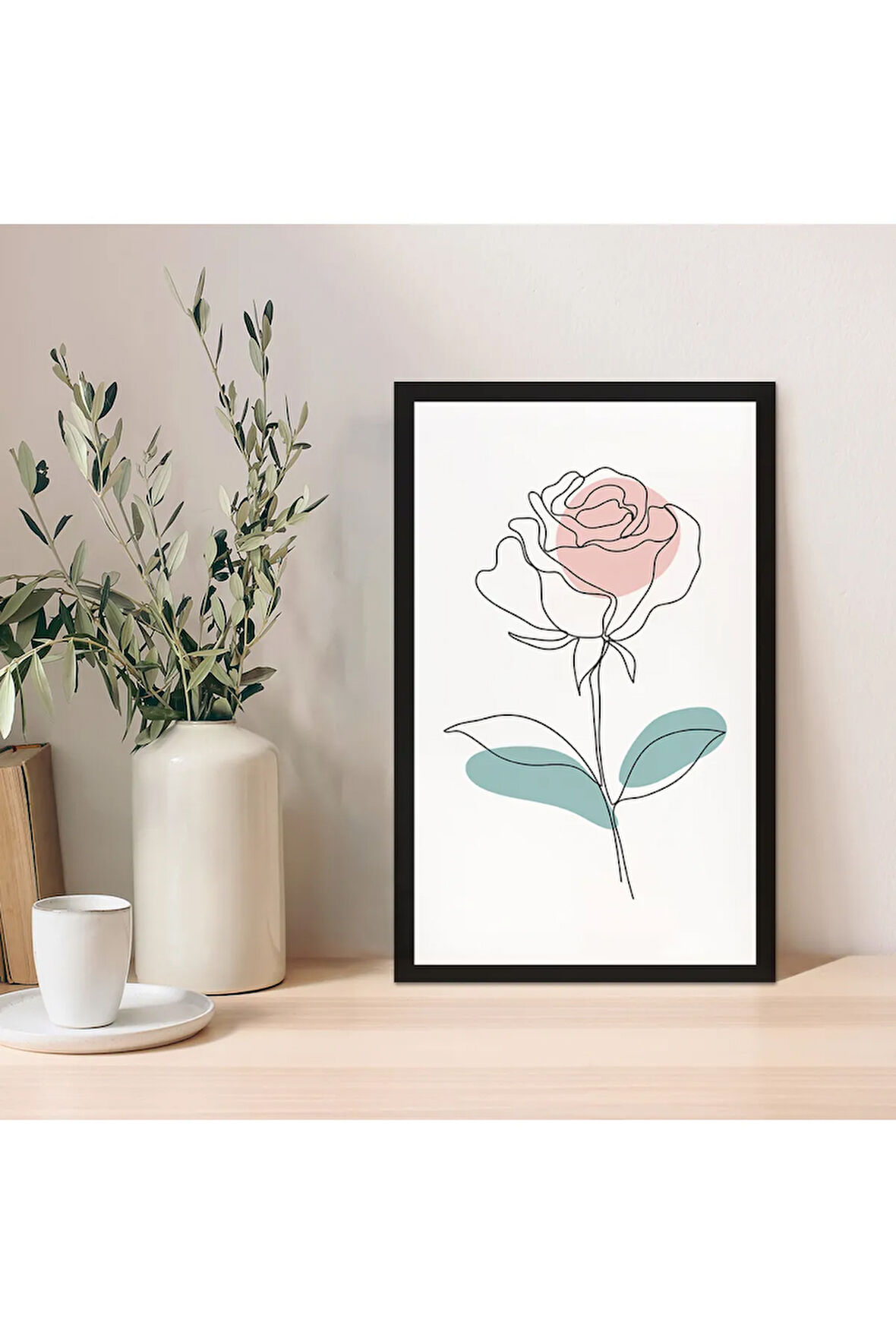 1 Adet Antrasit Mdf Zeminli Lacivert Spiral Mdf Çerçeve Görünümlü Mdf Tablo