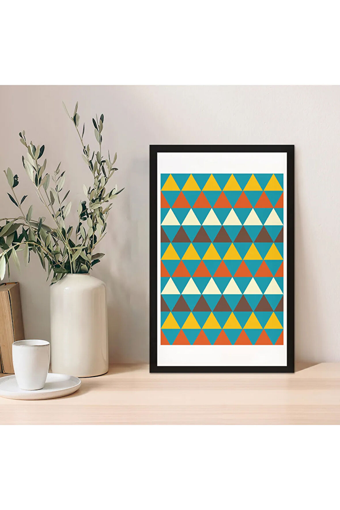 1 Adet Lacivert Mdf Zeminli Bronz Dalgalar Mdf Çerçeve Görünümlü Mdf Tablo