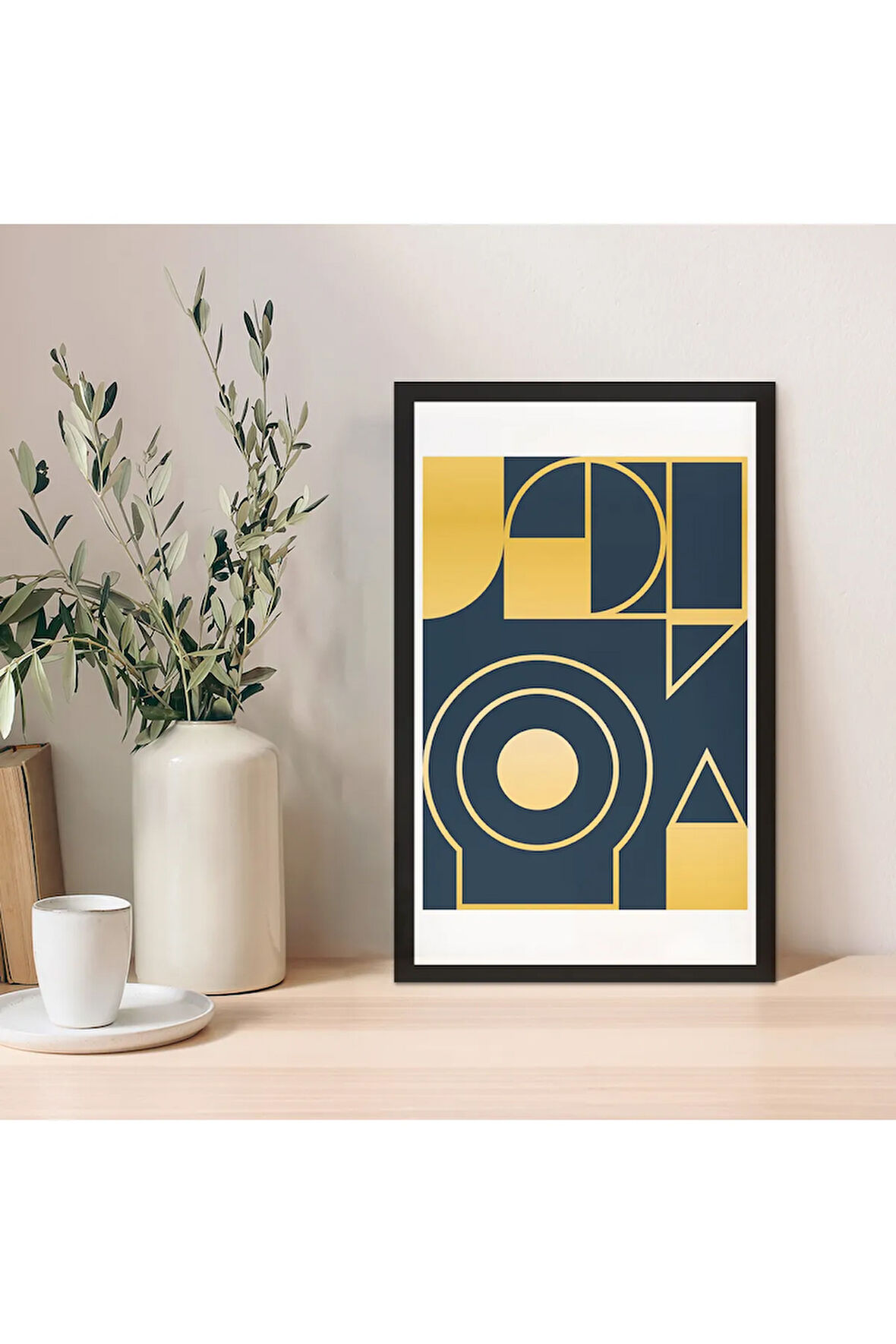 1 Adet Mdf Zeminli Bronz Dalgalar Mdf Çerçeve Görünümlü Mdf Tablo
