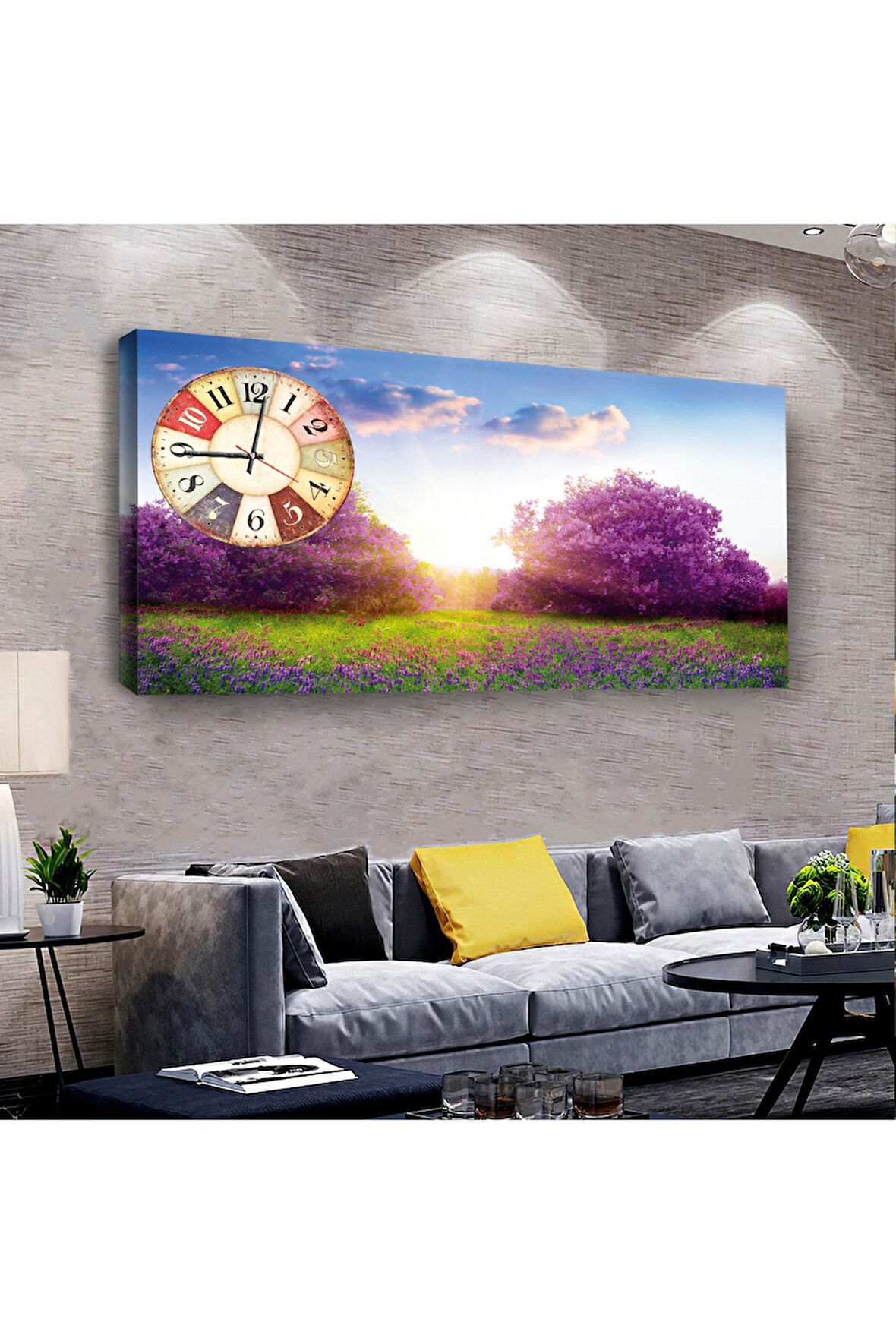 Bahar 100 X 50 Cm Saatli Kanvas Tablo