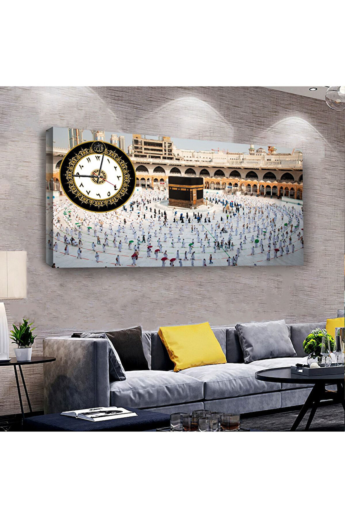 Kabe Dini 100 X 50 Cm Saatli Kanvas Tablo