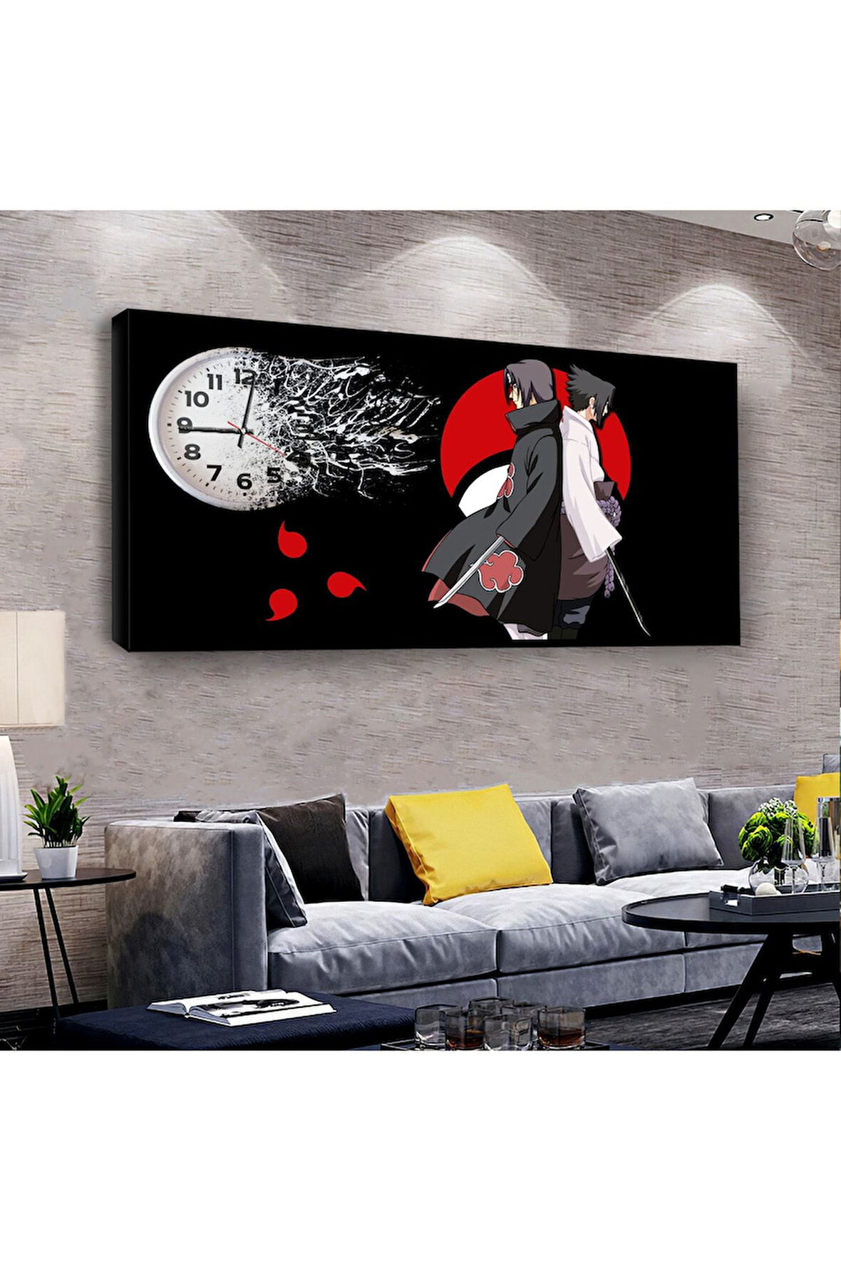 Yin Yang 100 X 50 Cm Saatli Kanvas Tablo