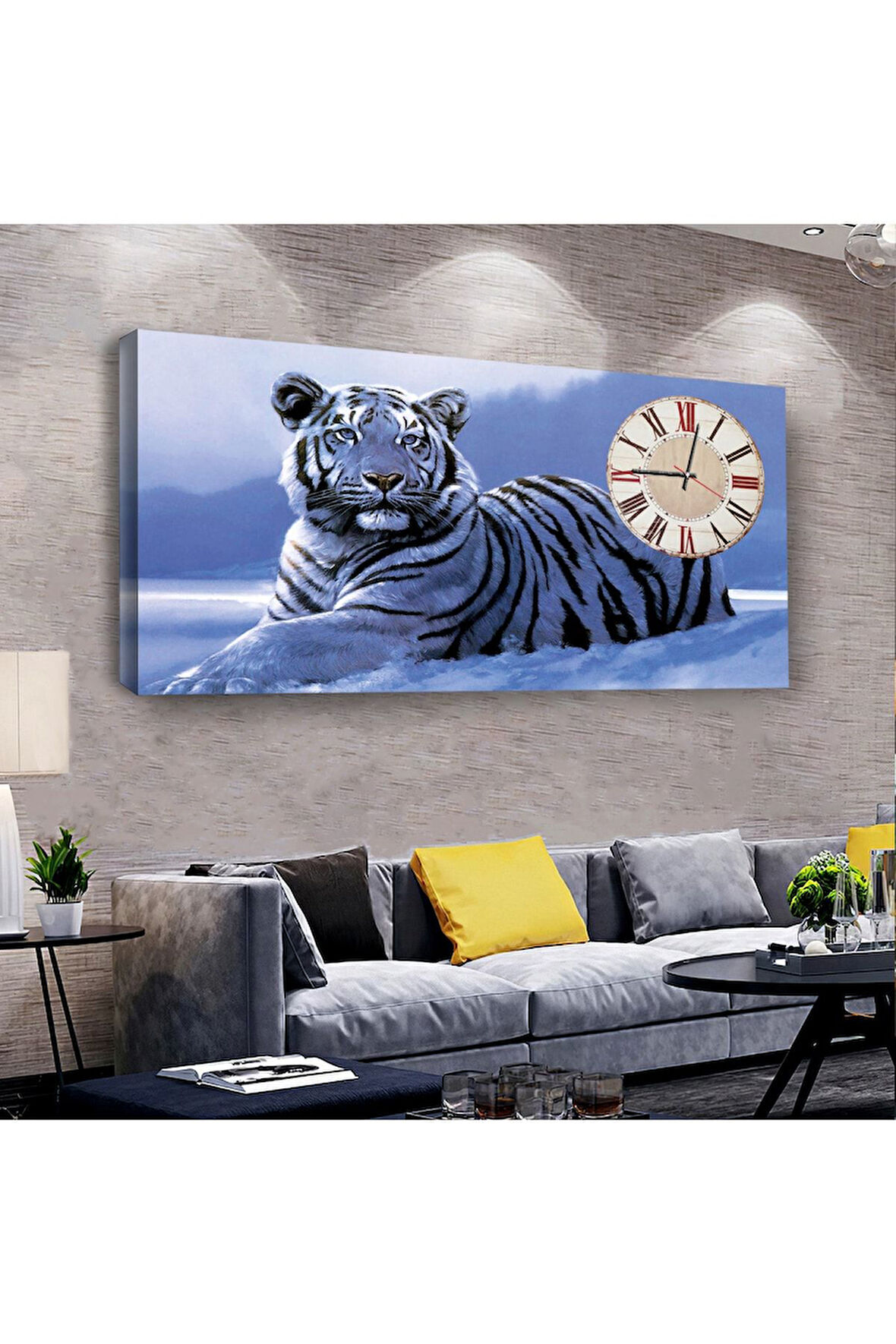 Kaplan 100 X 50 Cm Saatli Kanvas Tablo