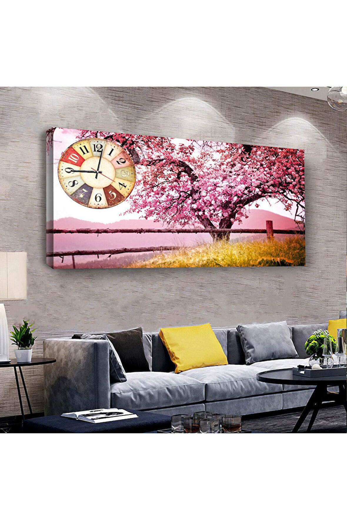 Ilkbahar 100 X 50 Cm Saatli Kanvas Tablo
