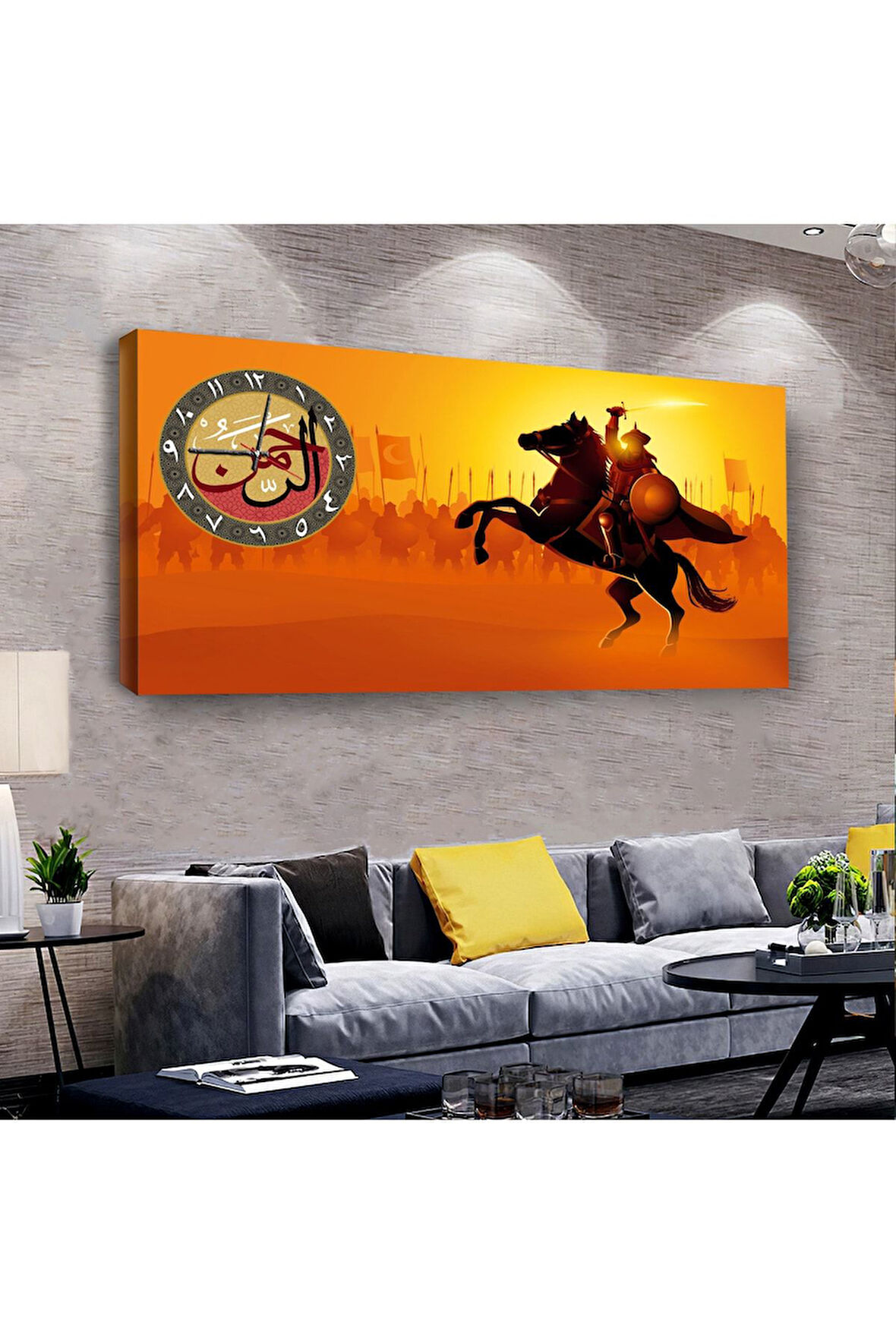 Cihad 100 X 50 Cm Saatli Kanvas Tablo