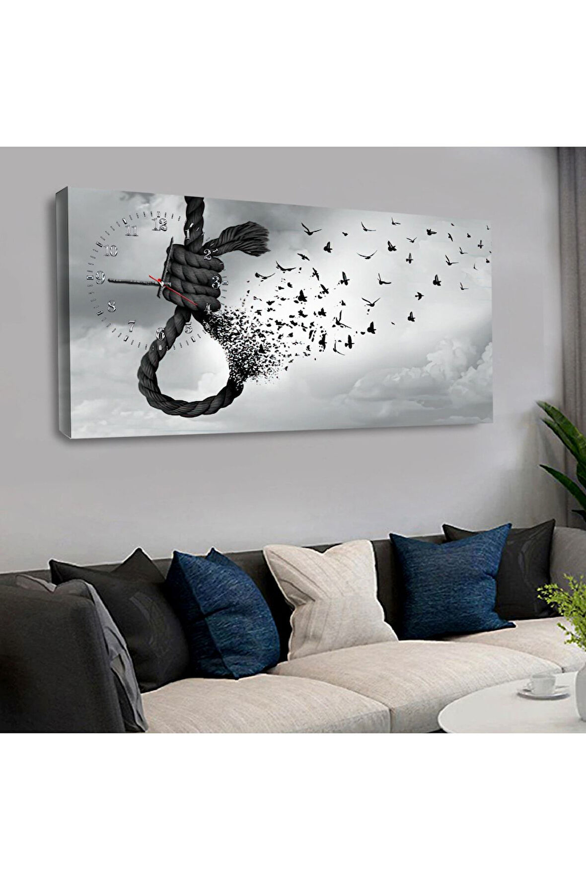 120x60 Saatli Halat Kanvas Tablo