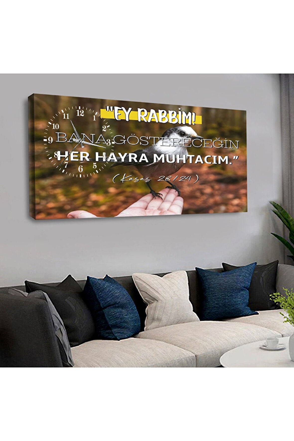 120x60 Saatli Kasas Süresi Kanvas Tablo