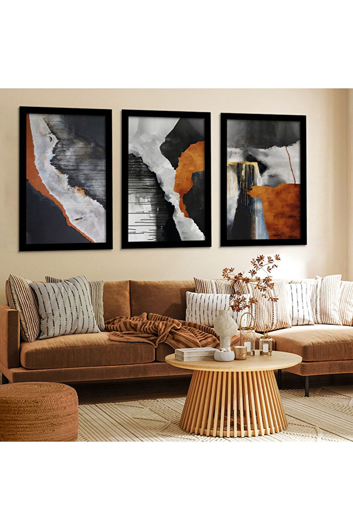 Siyah Ahşap Çerçeveli Modern Tablo