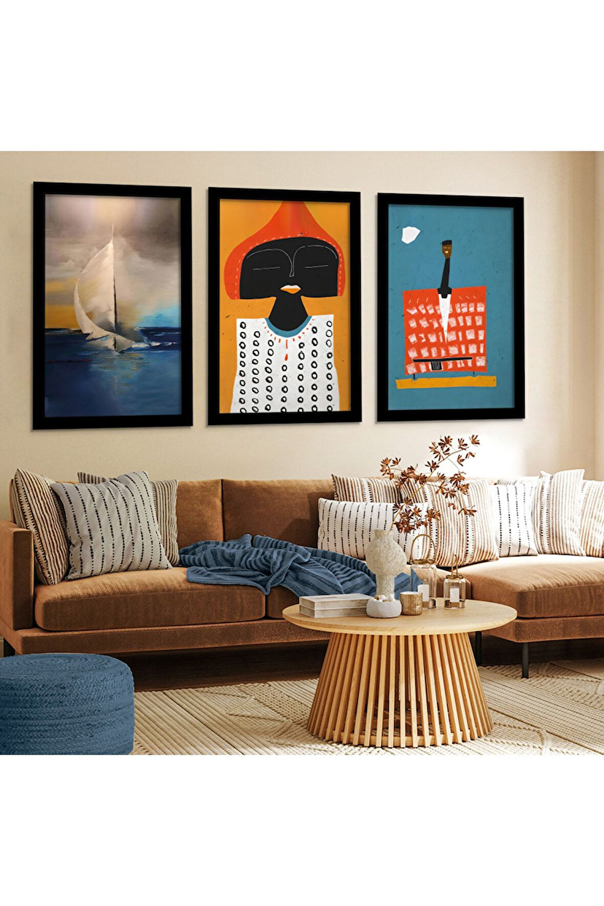 Siyah Ahşap Çerçeveli Modern Tablo
