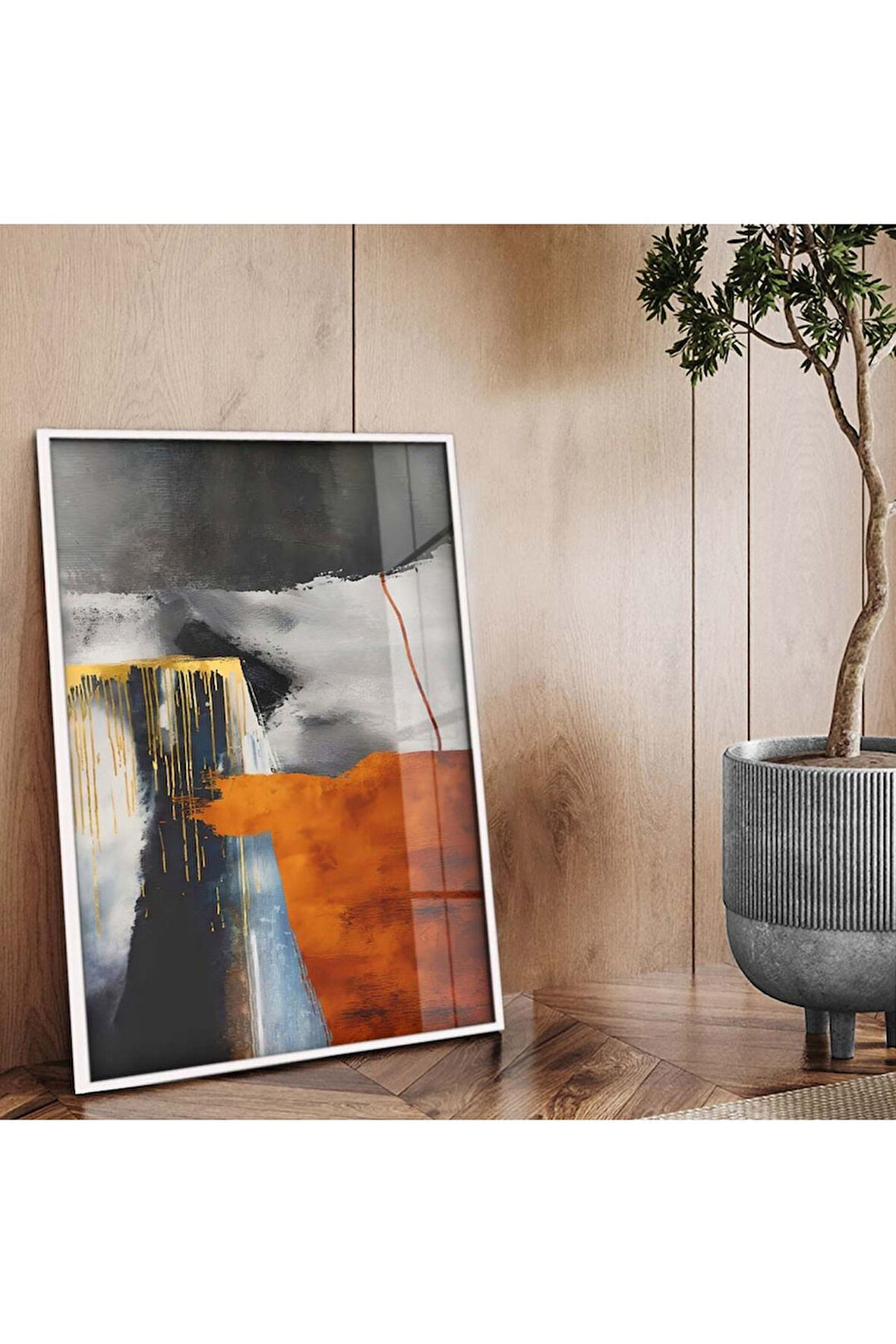 SOYUT DESENLİ METAL ÇERÇEVELİ TABLO