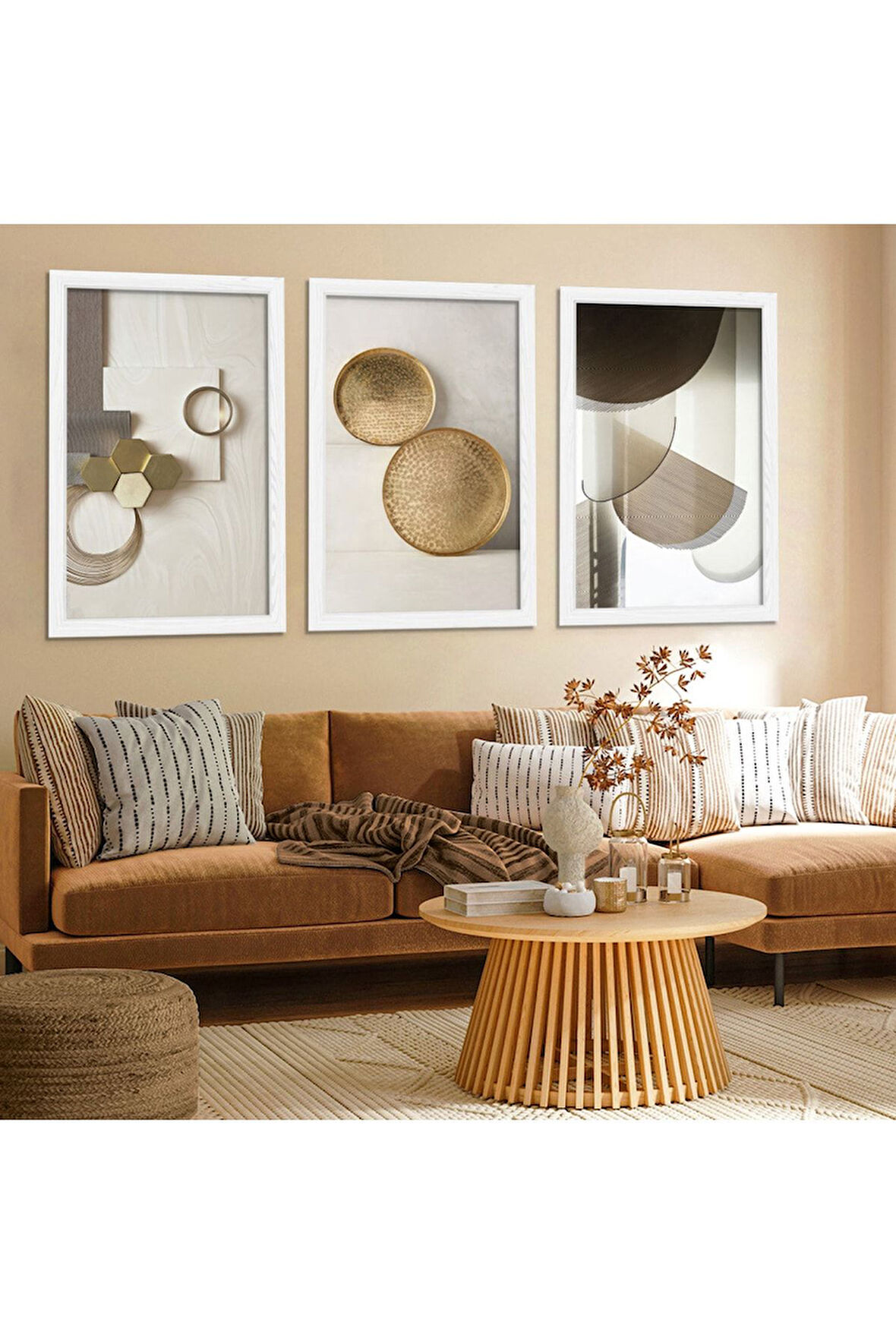 Beyaz Ahşap Çerçeveli Modern Tablo